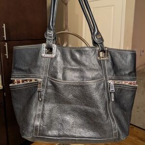Beautiful Tignanello Black Soft Leather Large Tote